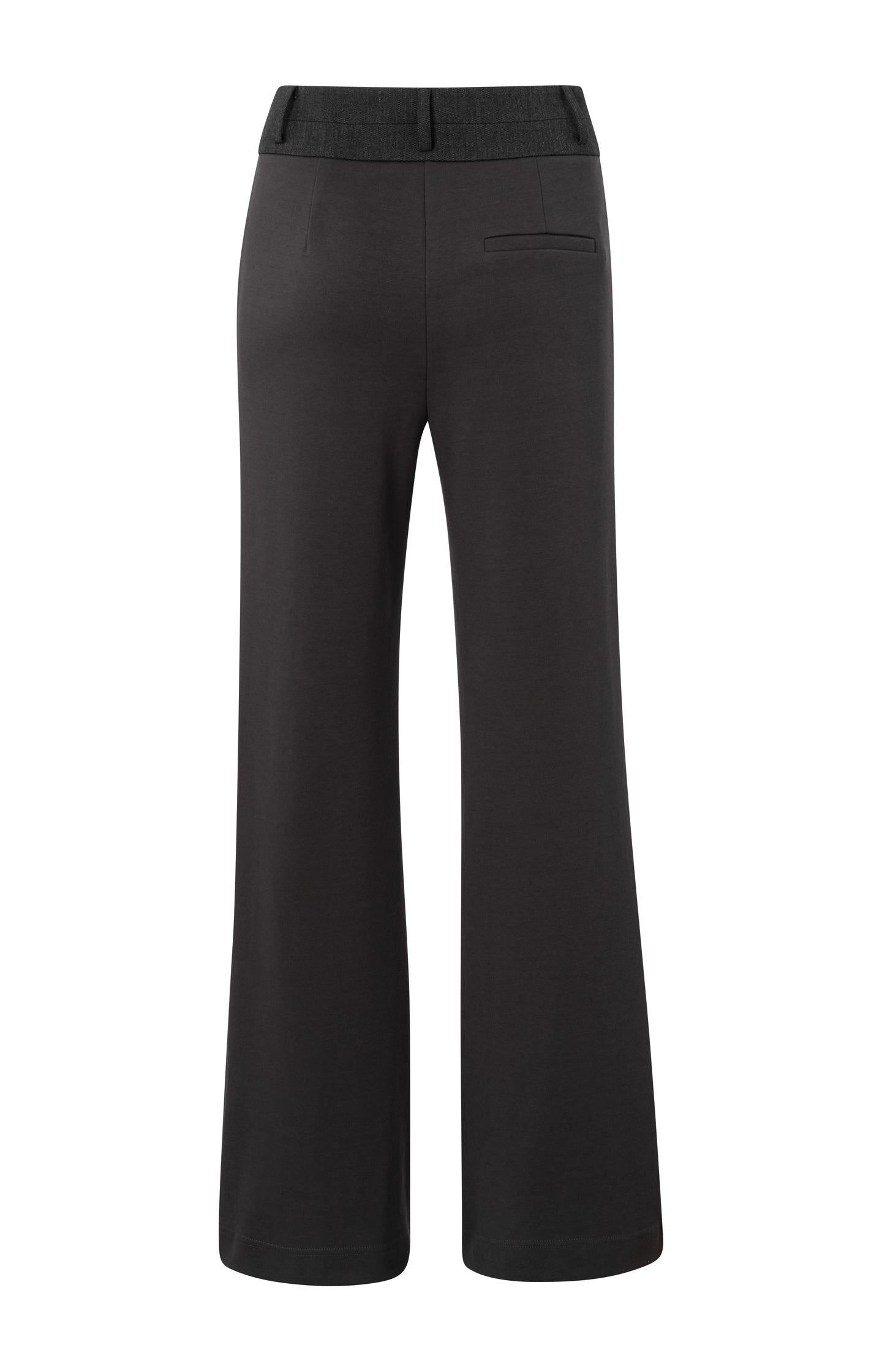 Jersey pants with wide legs, waistband and pockets