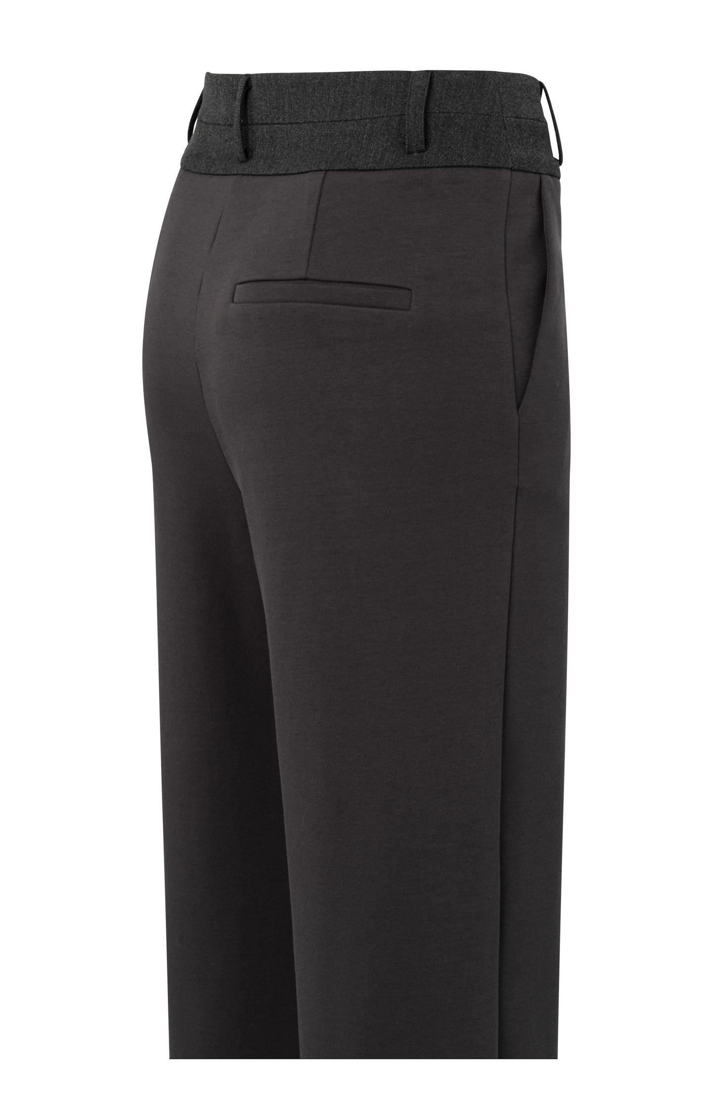 Jersey pants with wide legs, waistband and pockets