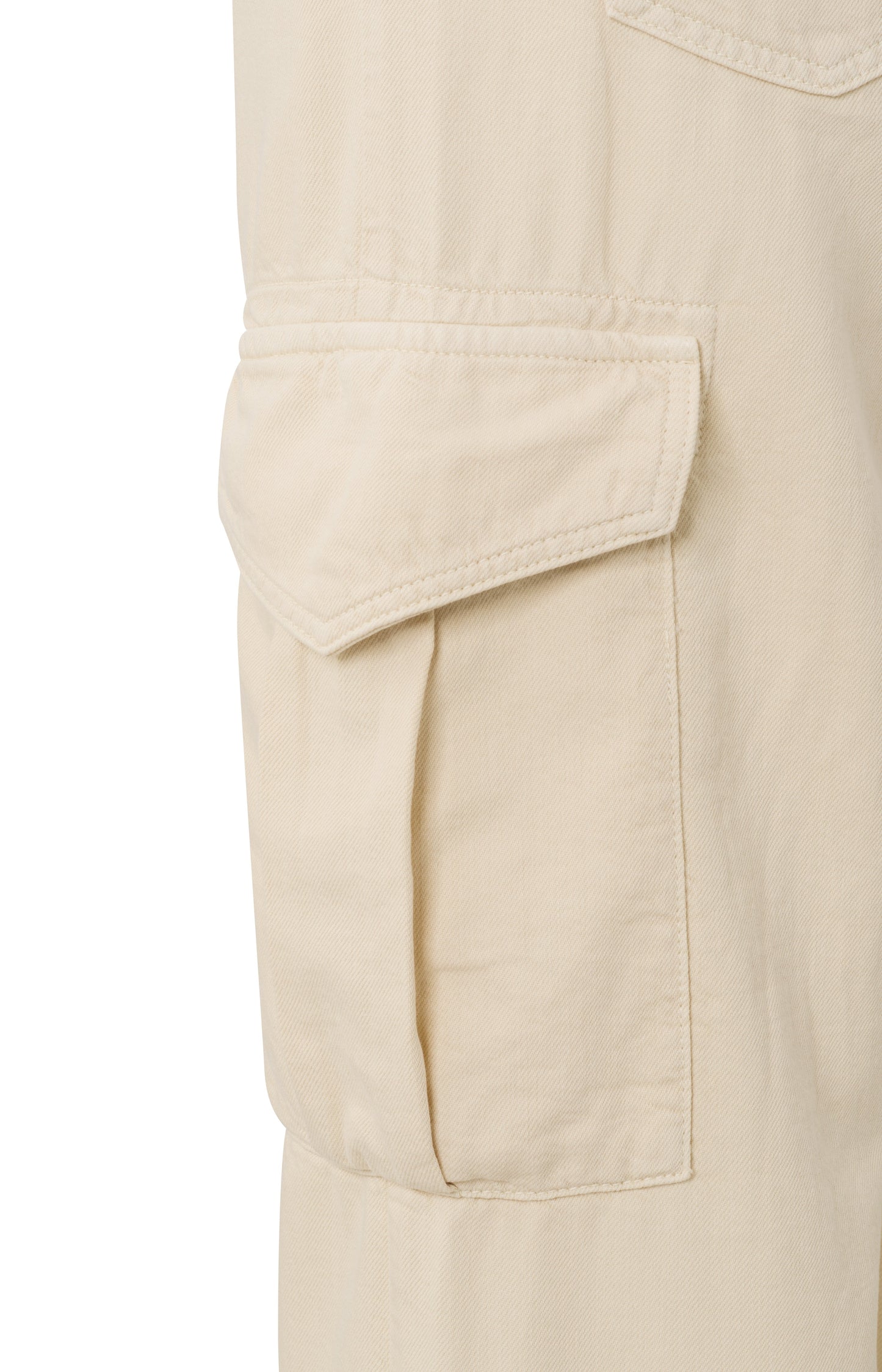 Cargo denim trousers with drawstring and pockets