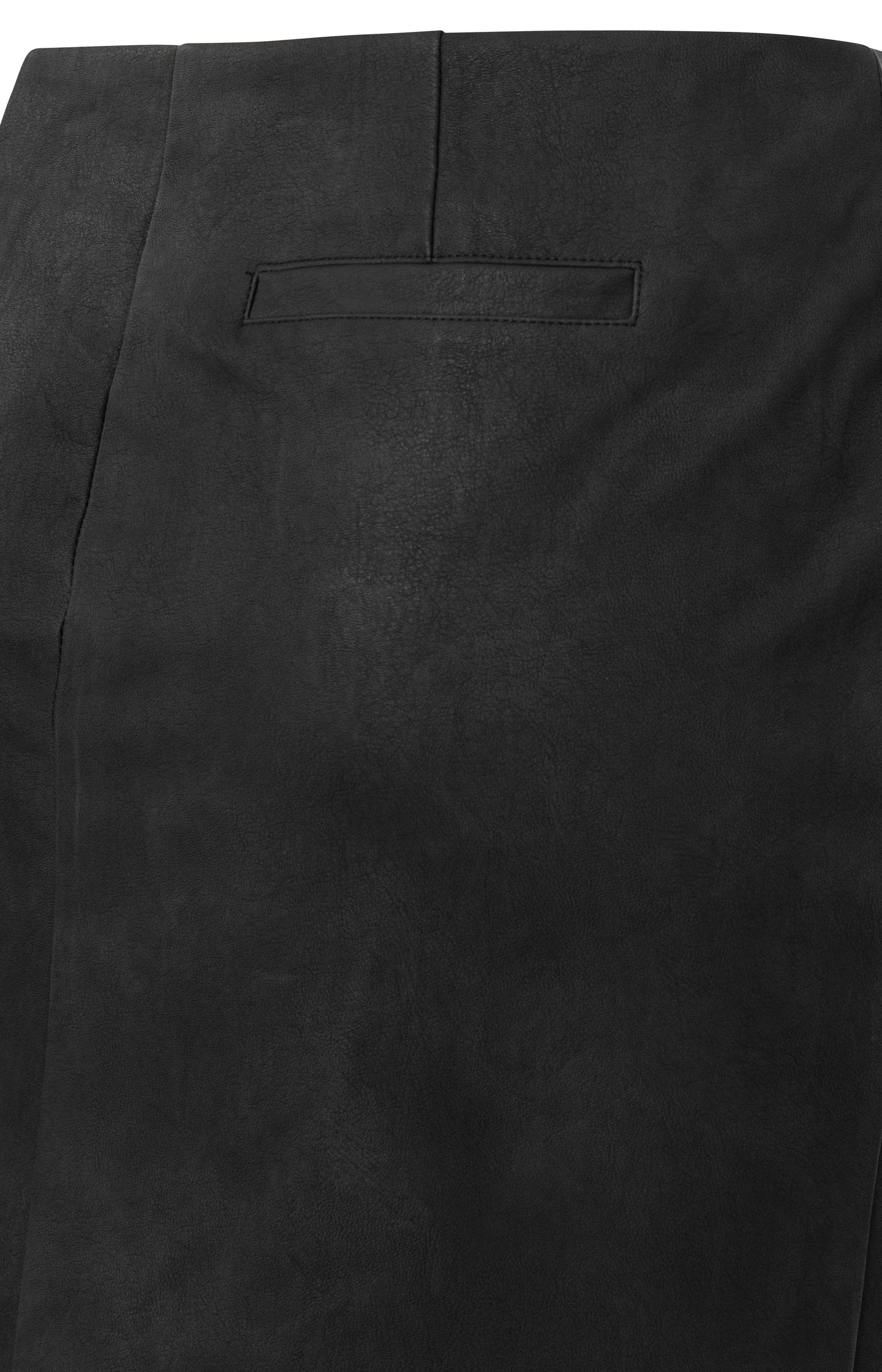 Faux nubuck leather skirt with stitching and back pocket