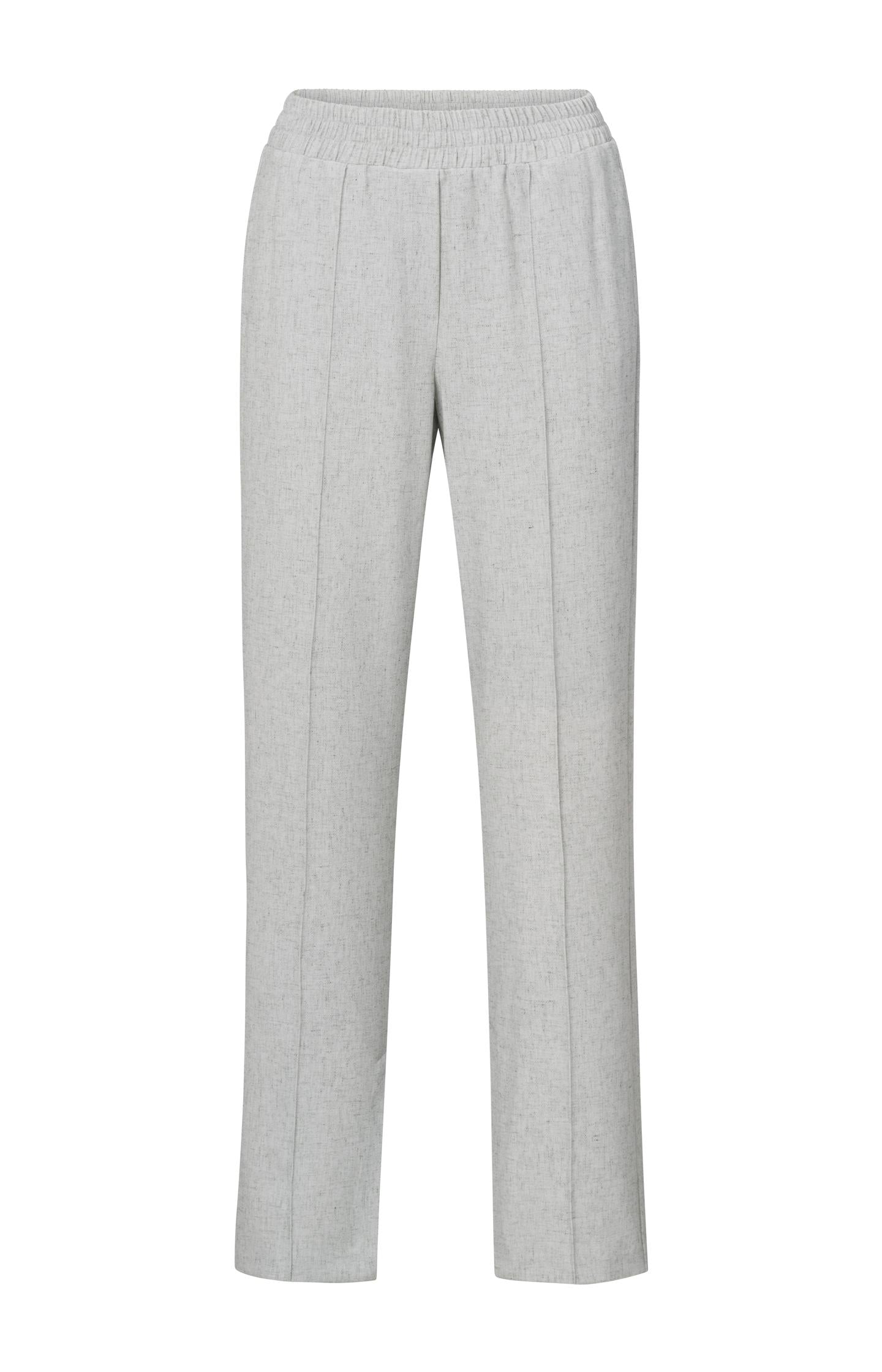 Woven melange trousers with wide legs