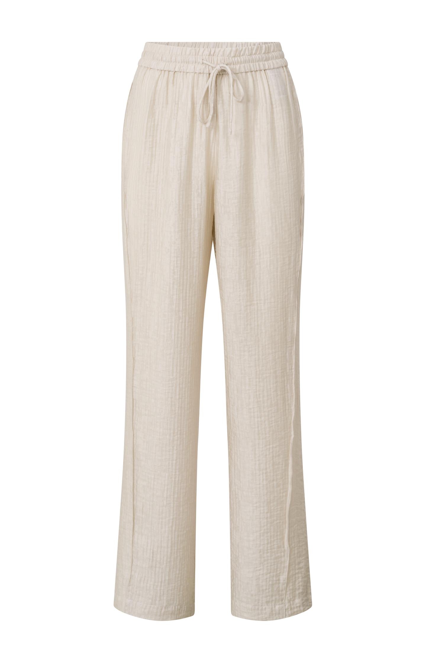 Woven wide leg trousers with drawstring in airy fit