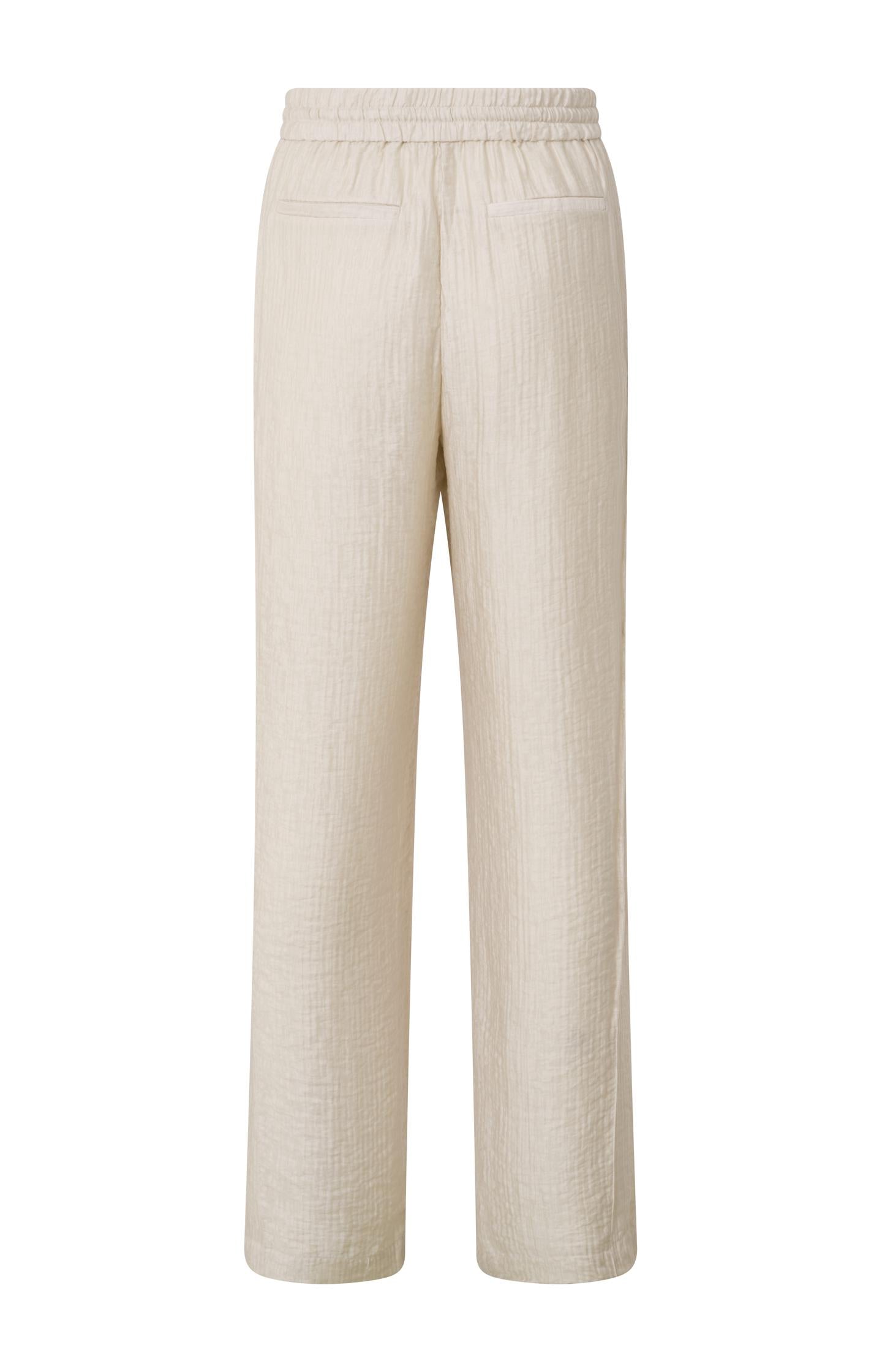 Woven wide leg trousers with drawstring in airy fit