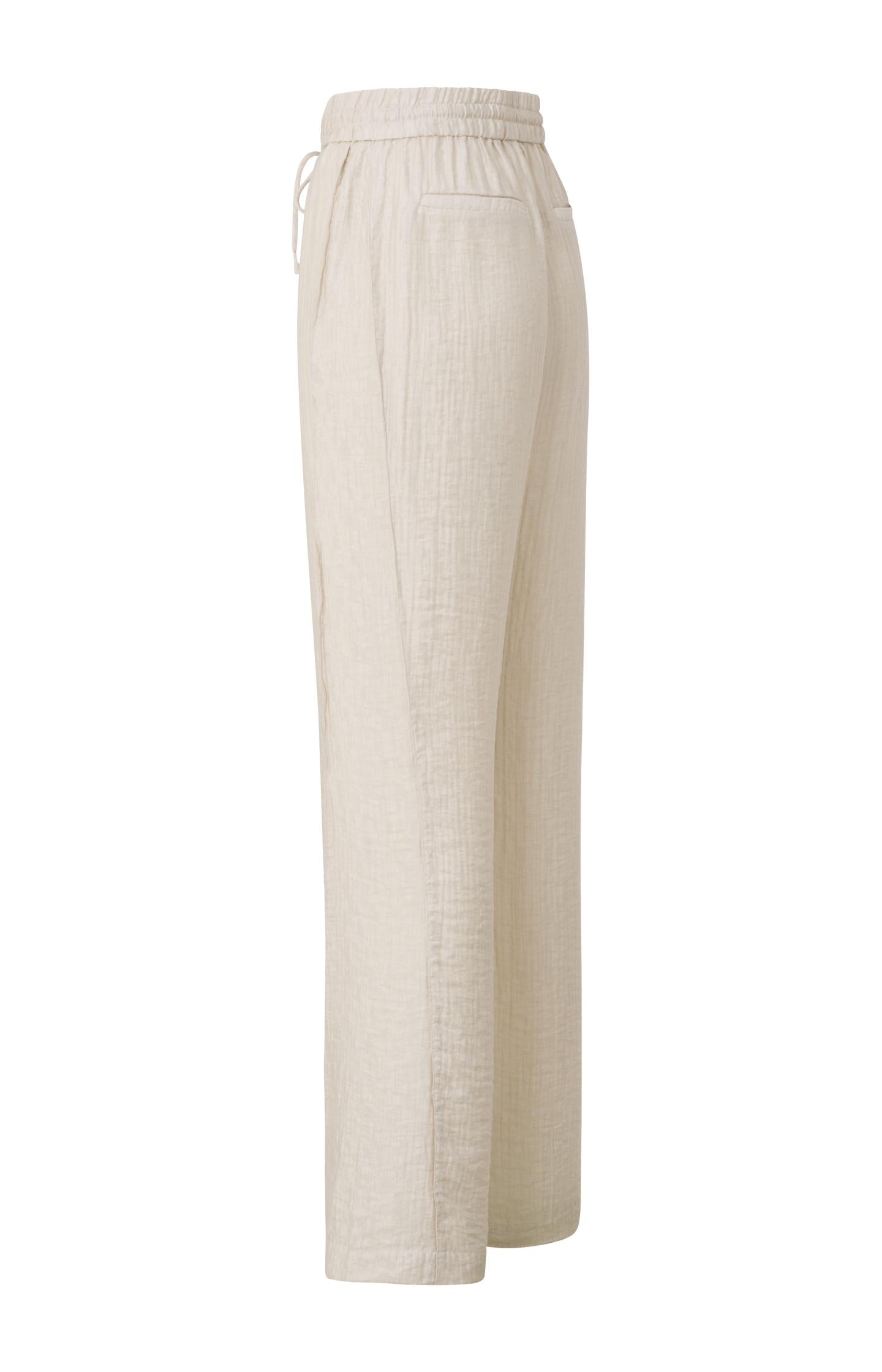 Woven wide leg trousers with drawstring in airy fit