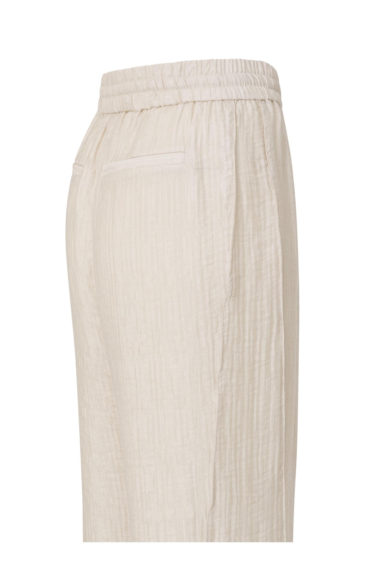 Woven wide leg trousers with drawstring in airy fit