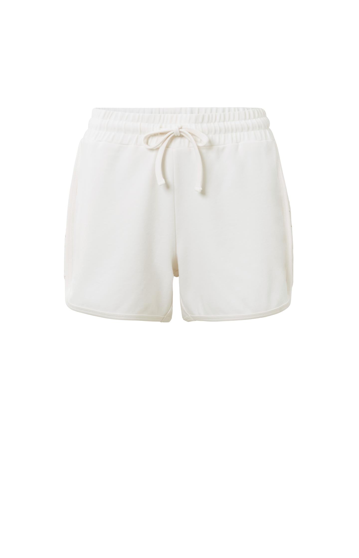 Jersey shorts with drawstring and embroidered details