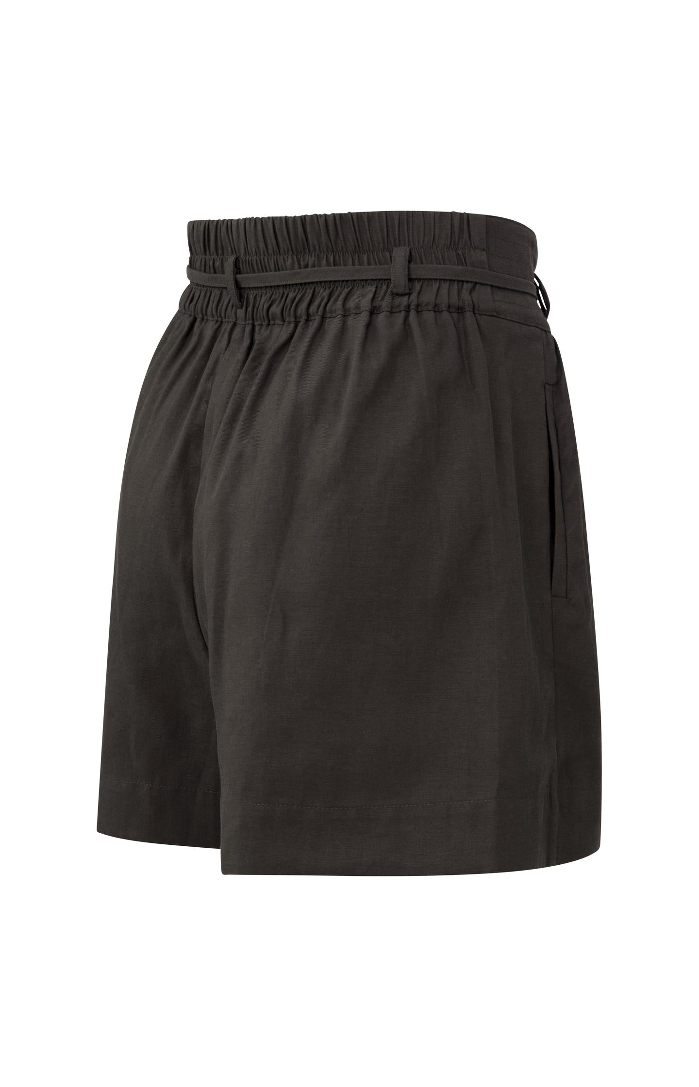 Flowy short with high waist, cord, pockets and zip fly