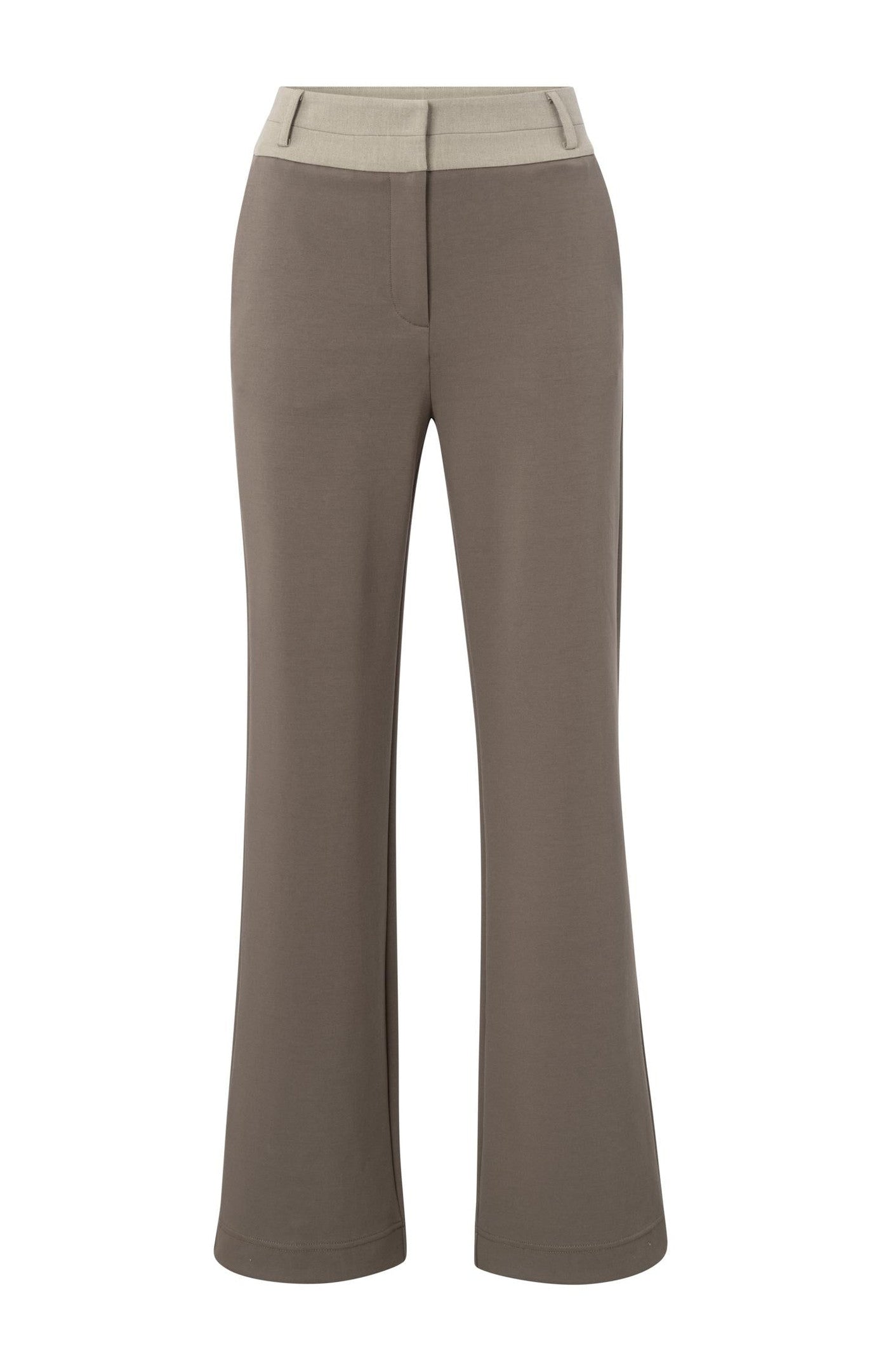 Jersey pants with wide legs, waistband and pockets