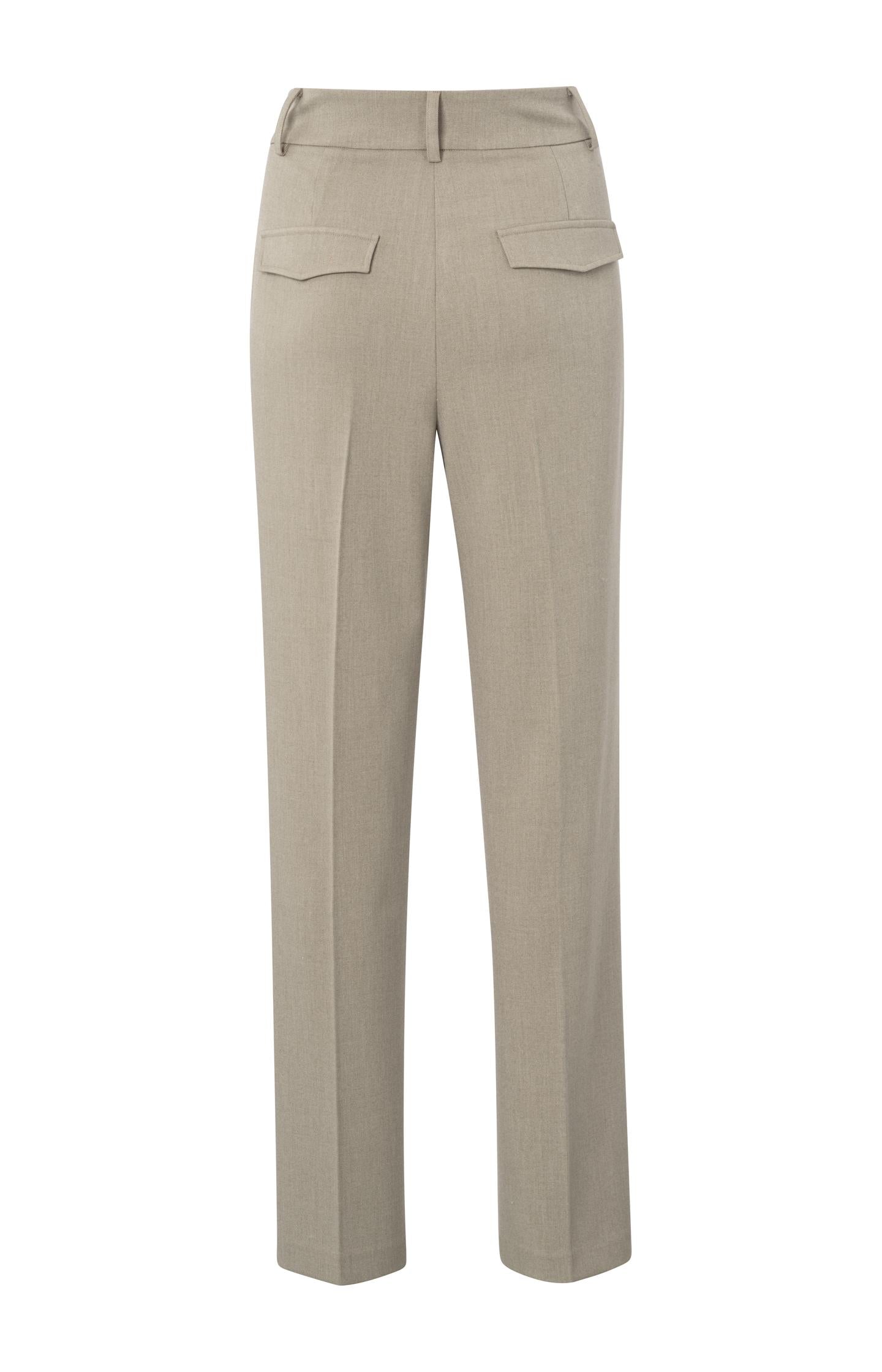 Woven pants with straight legs, pockets and belt loops