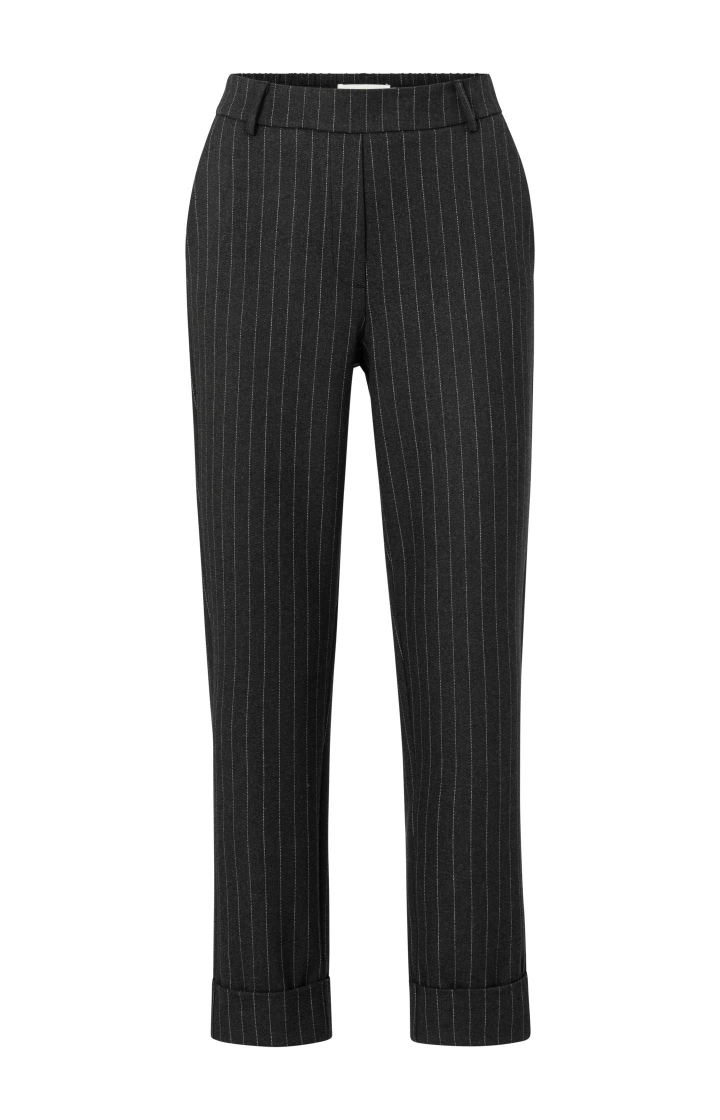 Pants with pinstripes, elastic waist and pockets