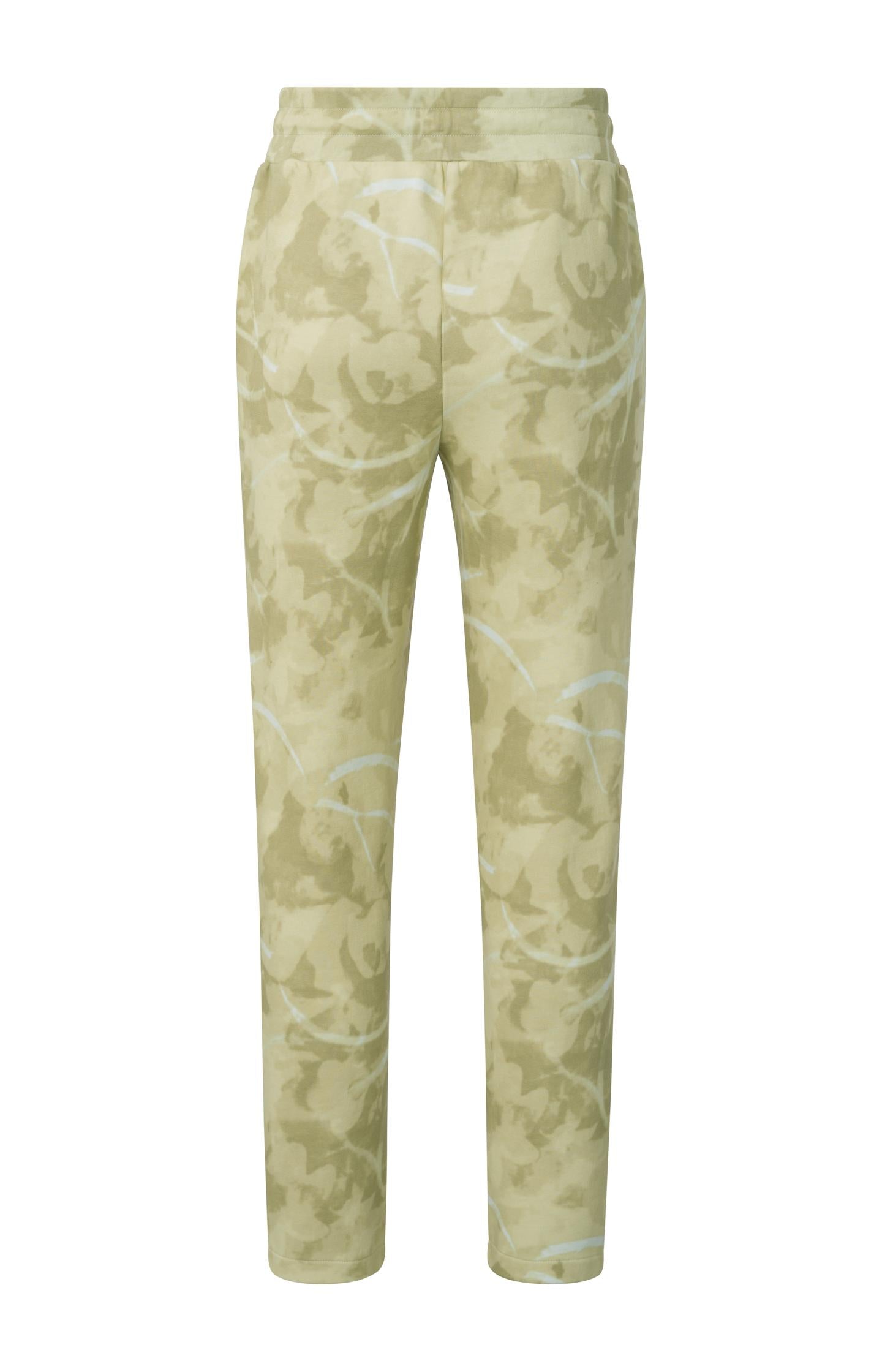 Jersey trousers with straight leg, drawstring and print