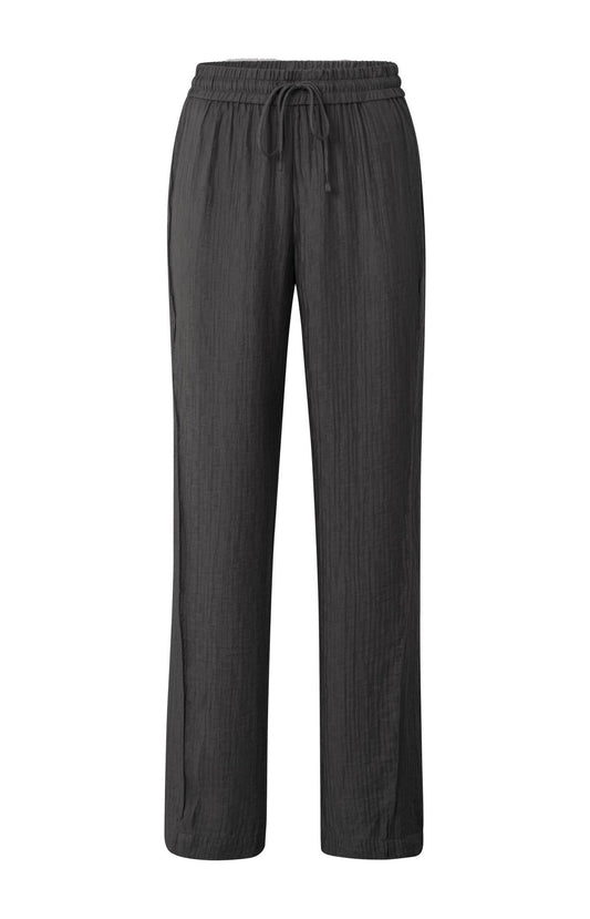 Woven wide leg trousers with drawstring in airy fit