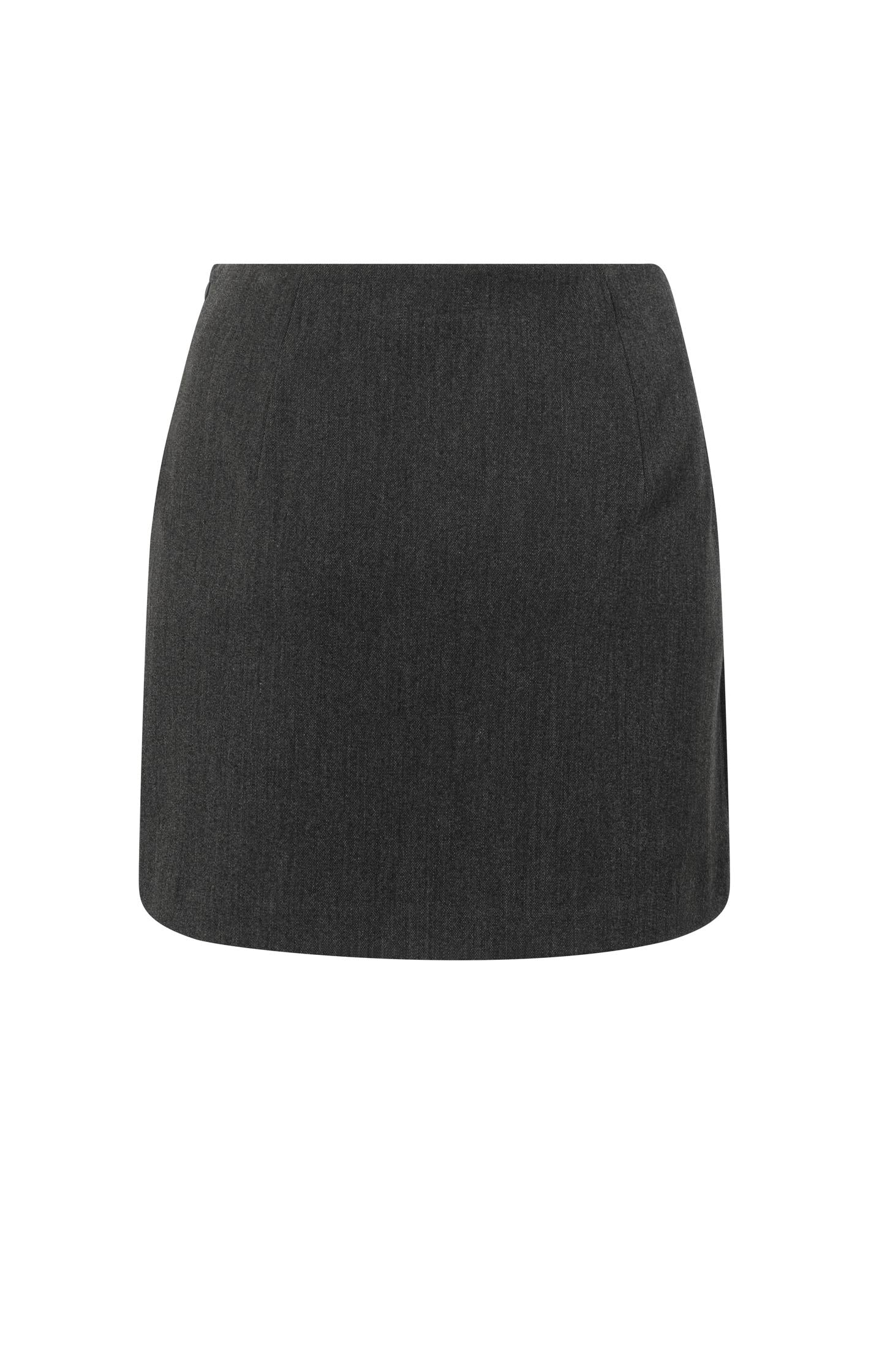 Woven skort with subtle wrap design and belt