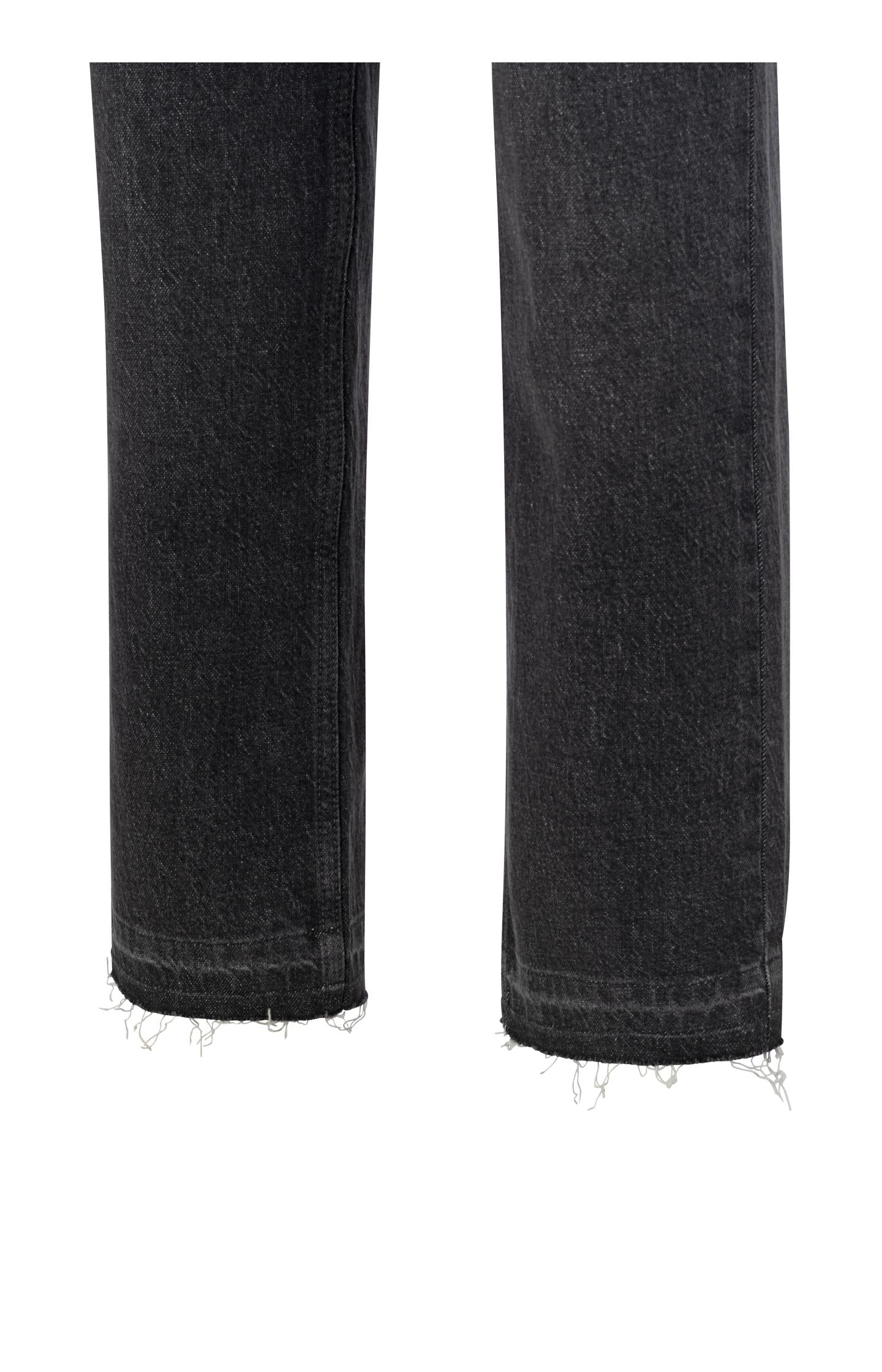 Two-tone jeans with high waist, straight legs and pockets