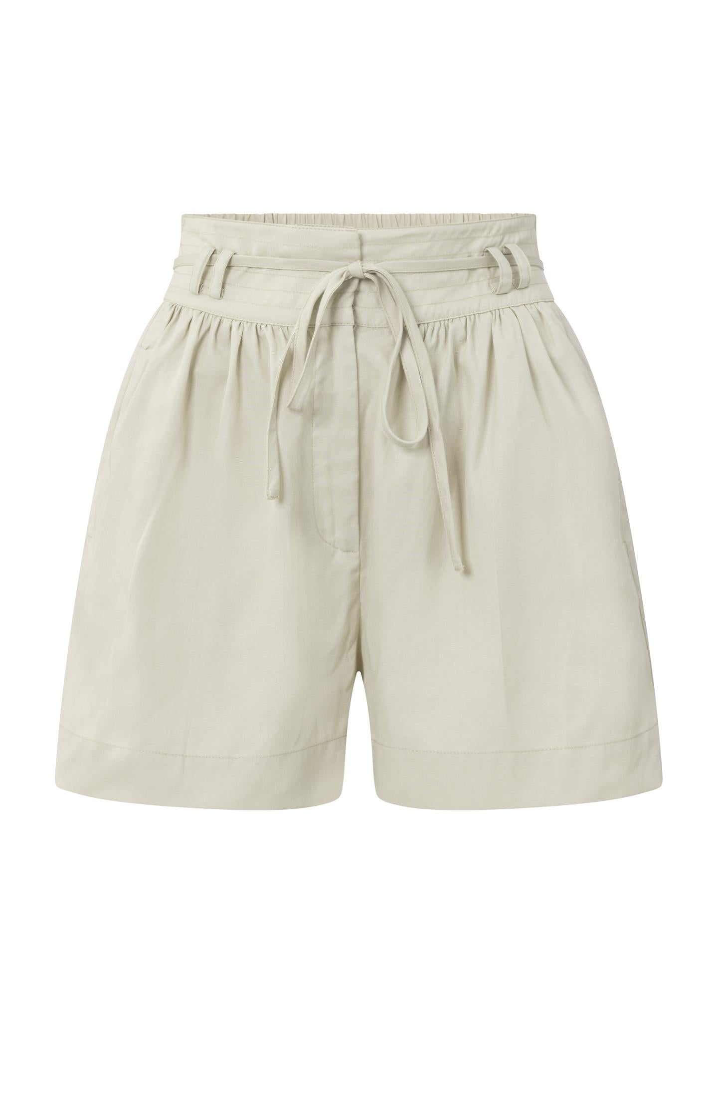 Flowy short with high waist, cord, pockets and zip fly