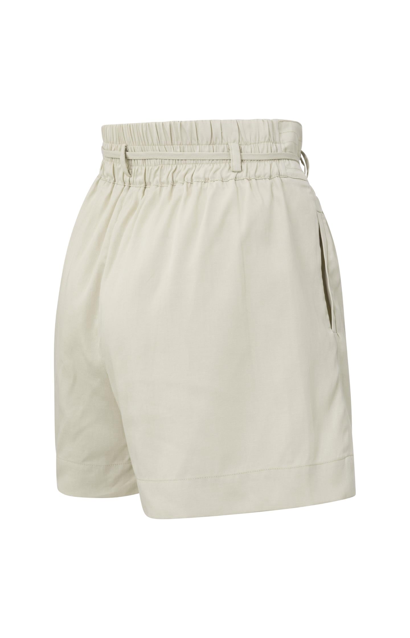 Flowy short with high waist, cord, pockets and zip fly