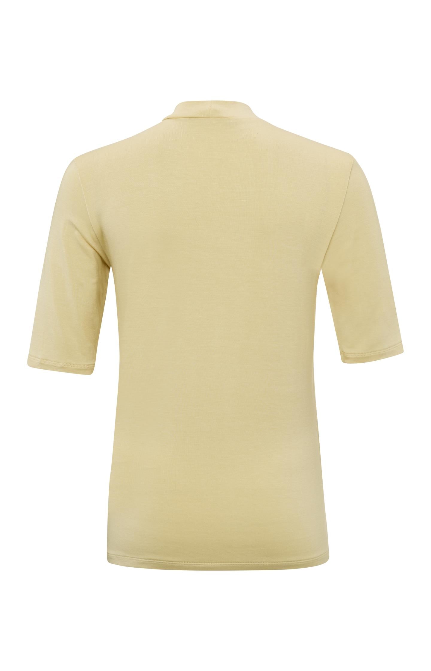 T-shirt with high neck and short sleeves in regular fit