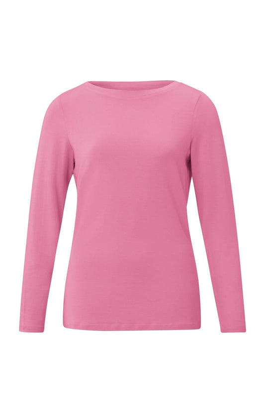 T-shirt with boatneck and long sleeves in regular fit