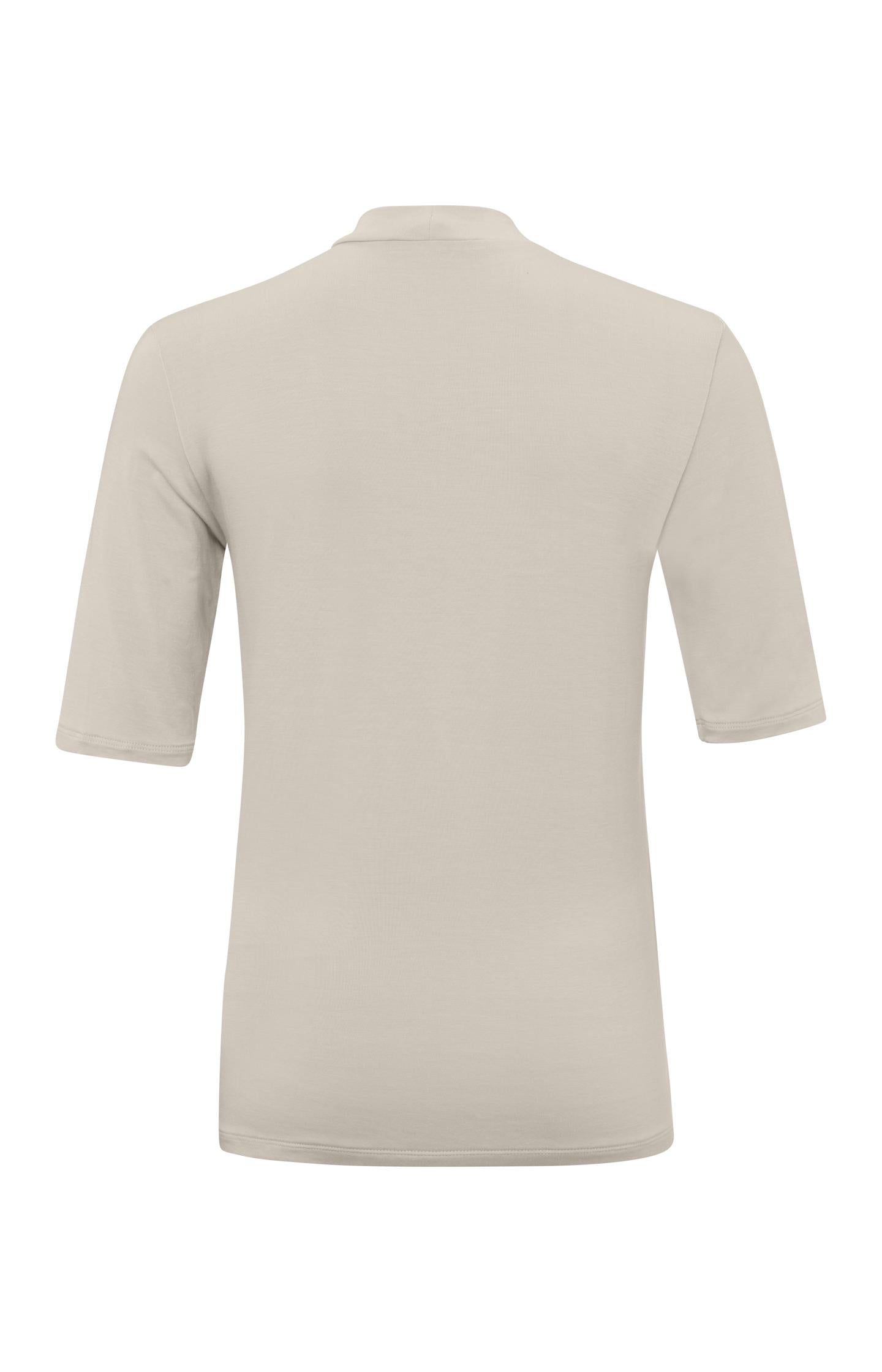 T-shirt with high neck and short sleeves in regular fit