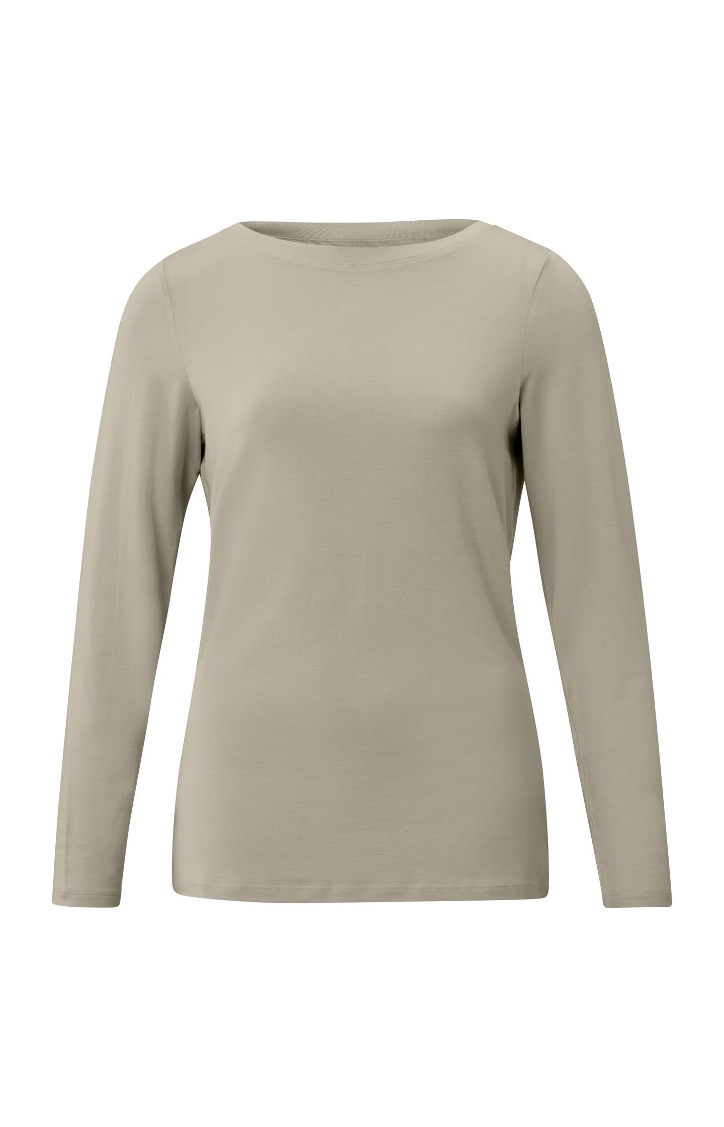 T-shirt with boatneck and long sleeves in regular fit