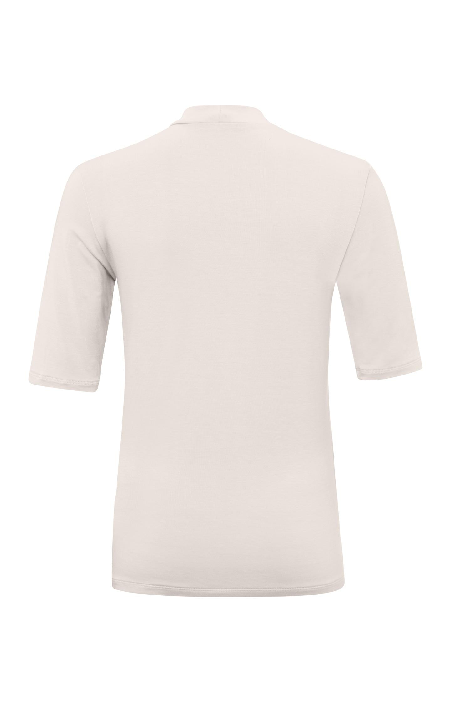 T-shirt with high neck and short sleeves in regular fit