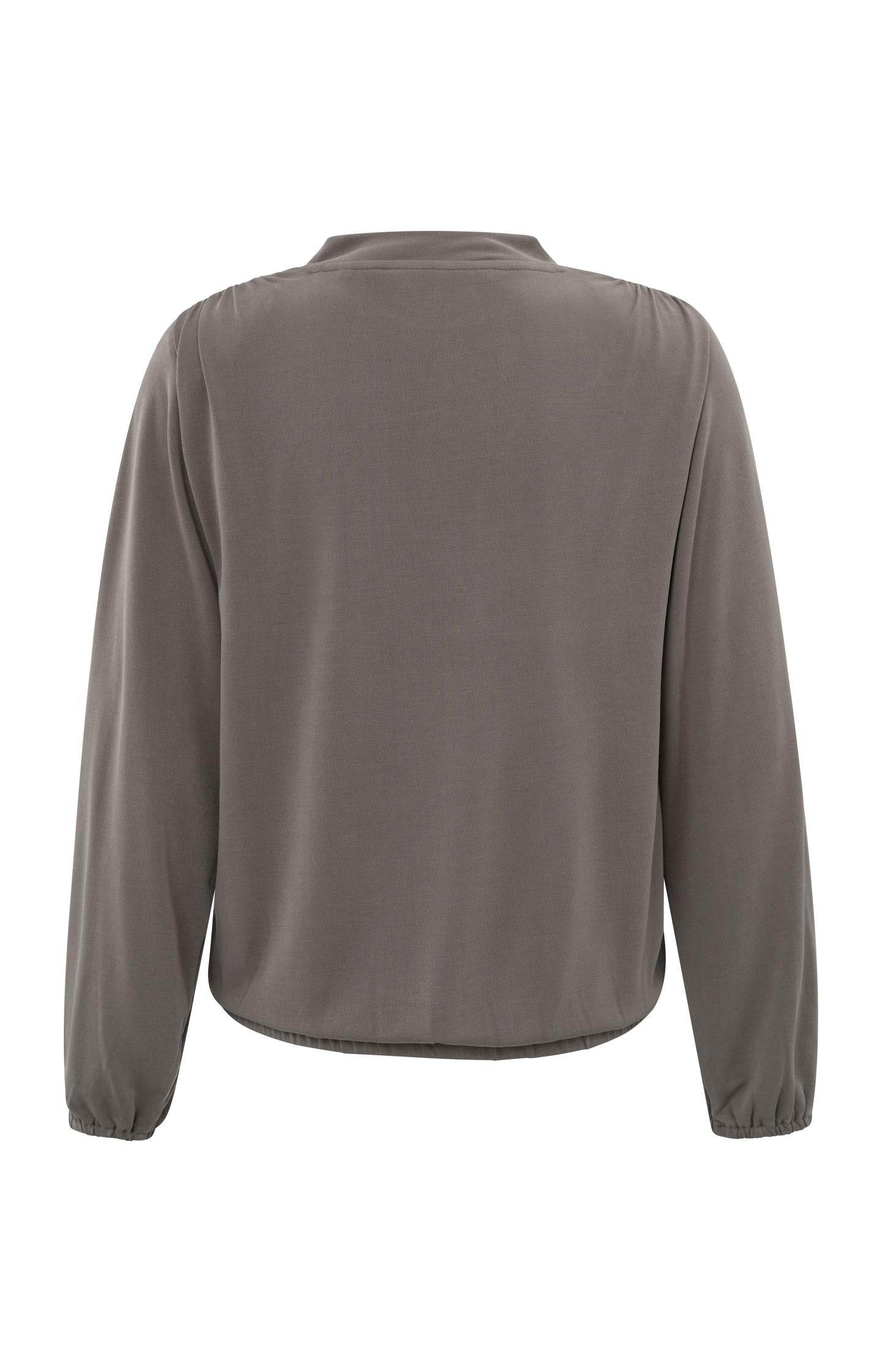 Flowing jersey top with long sleeves and round neck