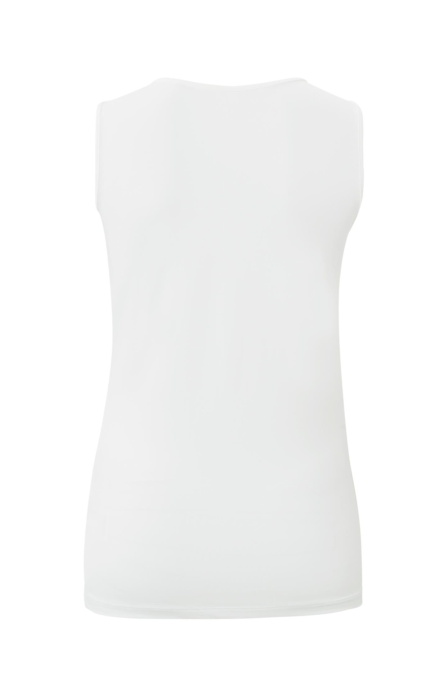 Basic singlet with round V-neck and wide shoulder straps