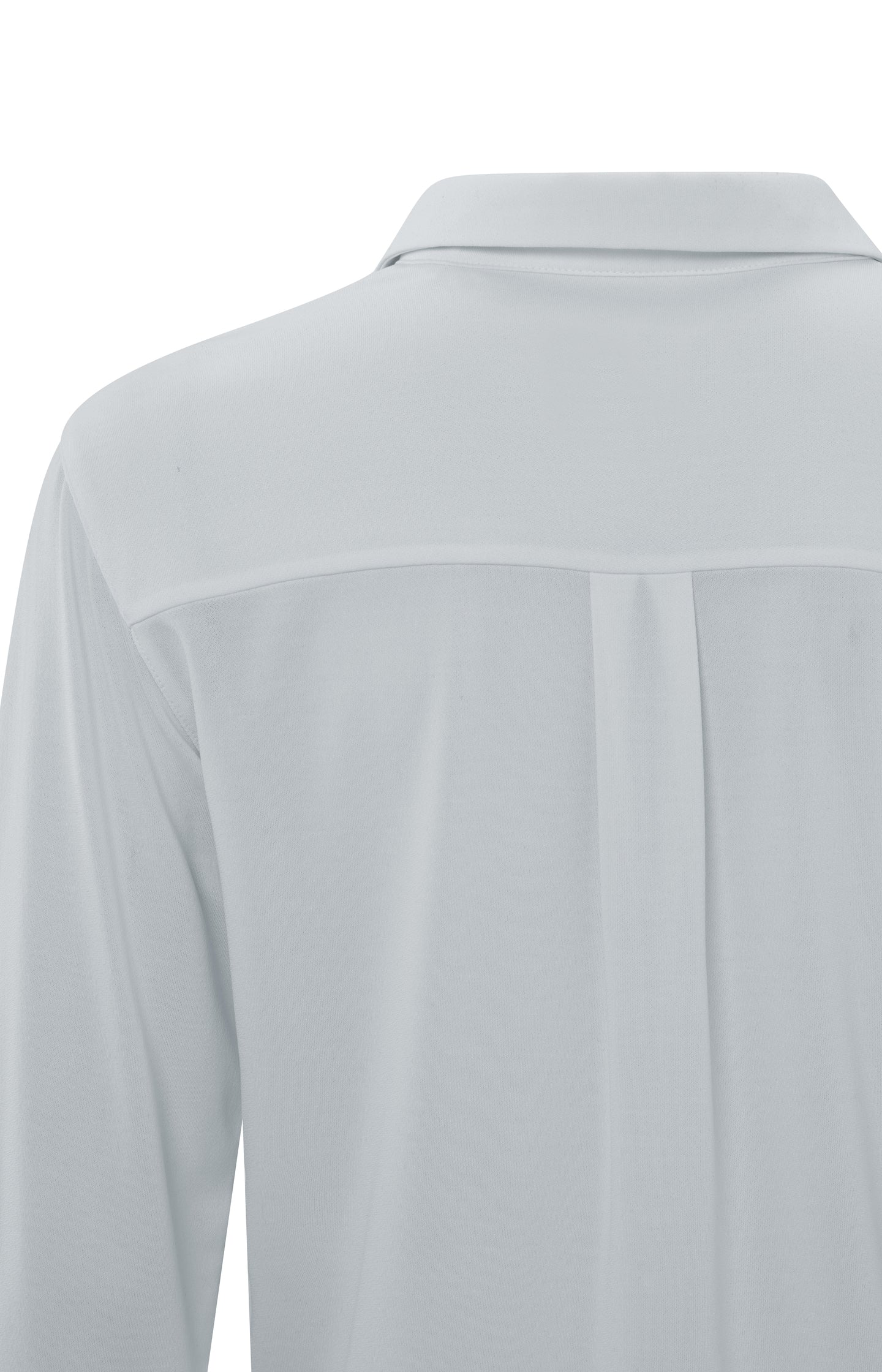 Jersey top with V-neck, collar and long sleeves