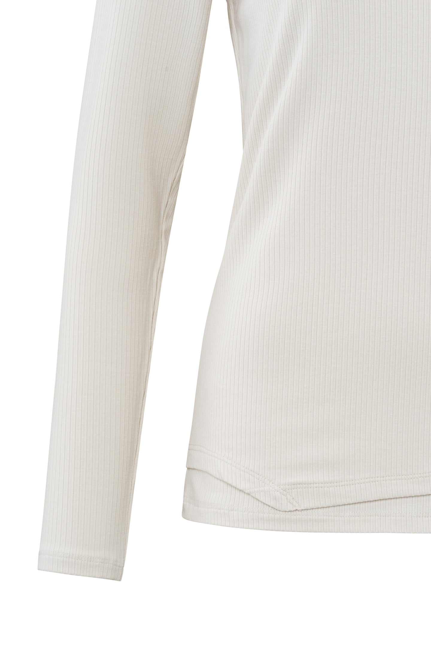 Long-sleeve top with round neck and double layer effect